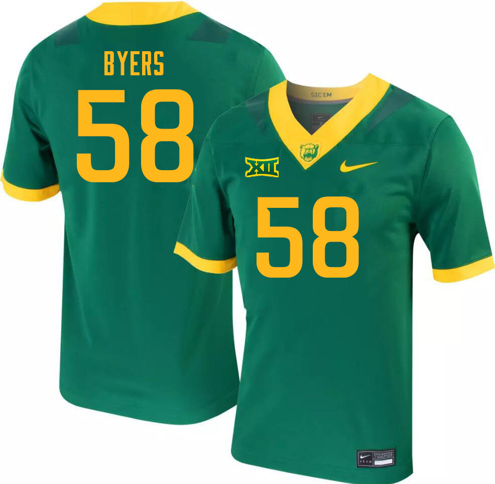 Men-Youth #58 Gavin Byers Baylor Bears 2023 College Football Jerseys Stitched-Green